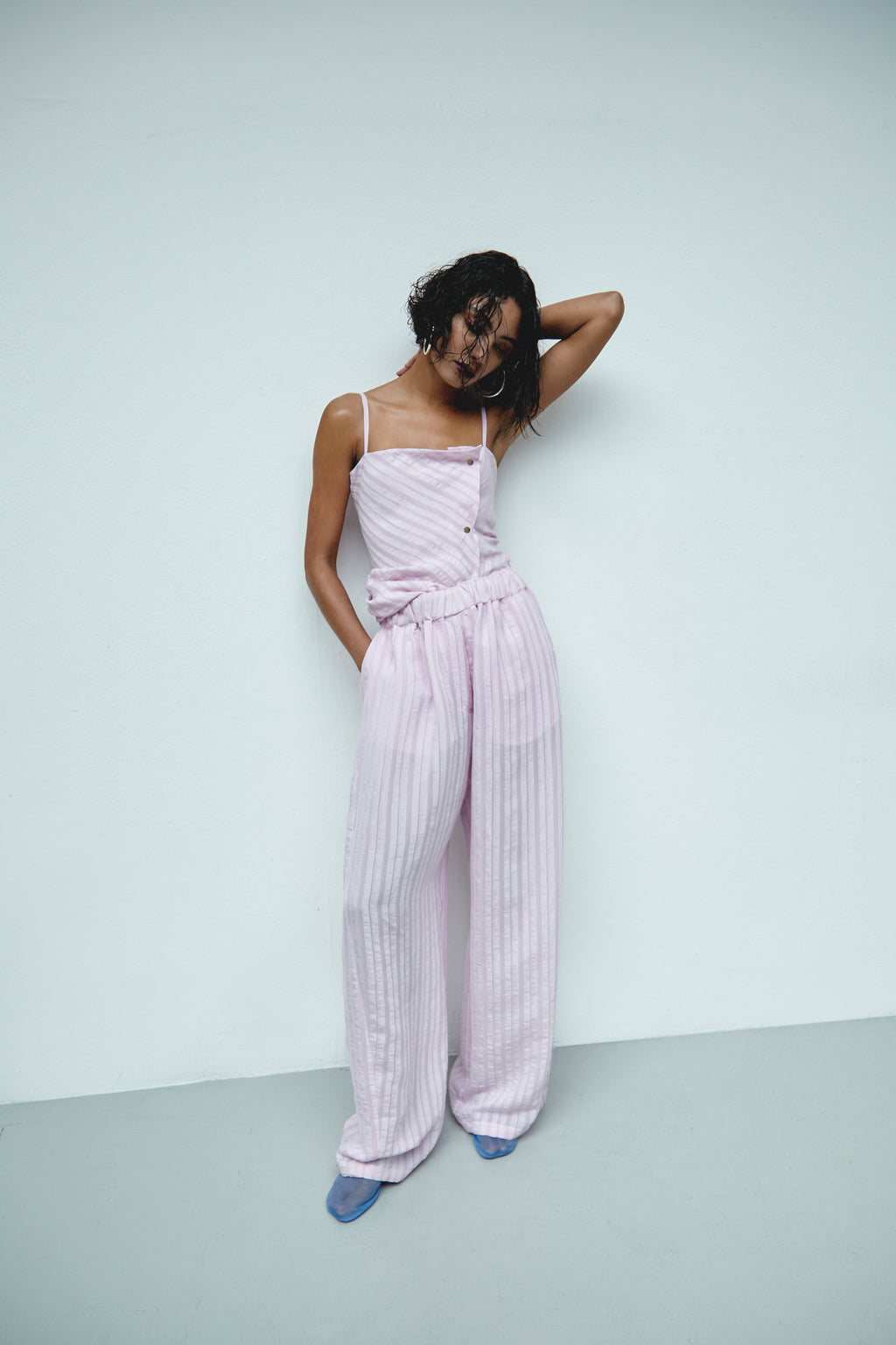 Pantalon Dora Fluide Rayé - Pink