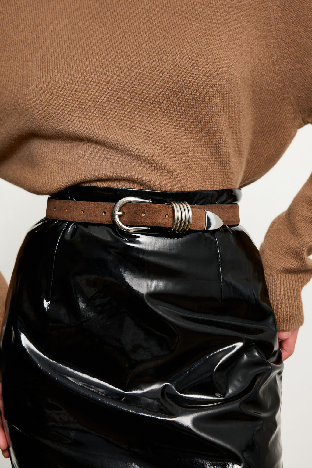 Ceinture Hollyhock Suede - Chocolate&Silver