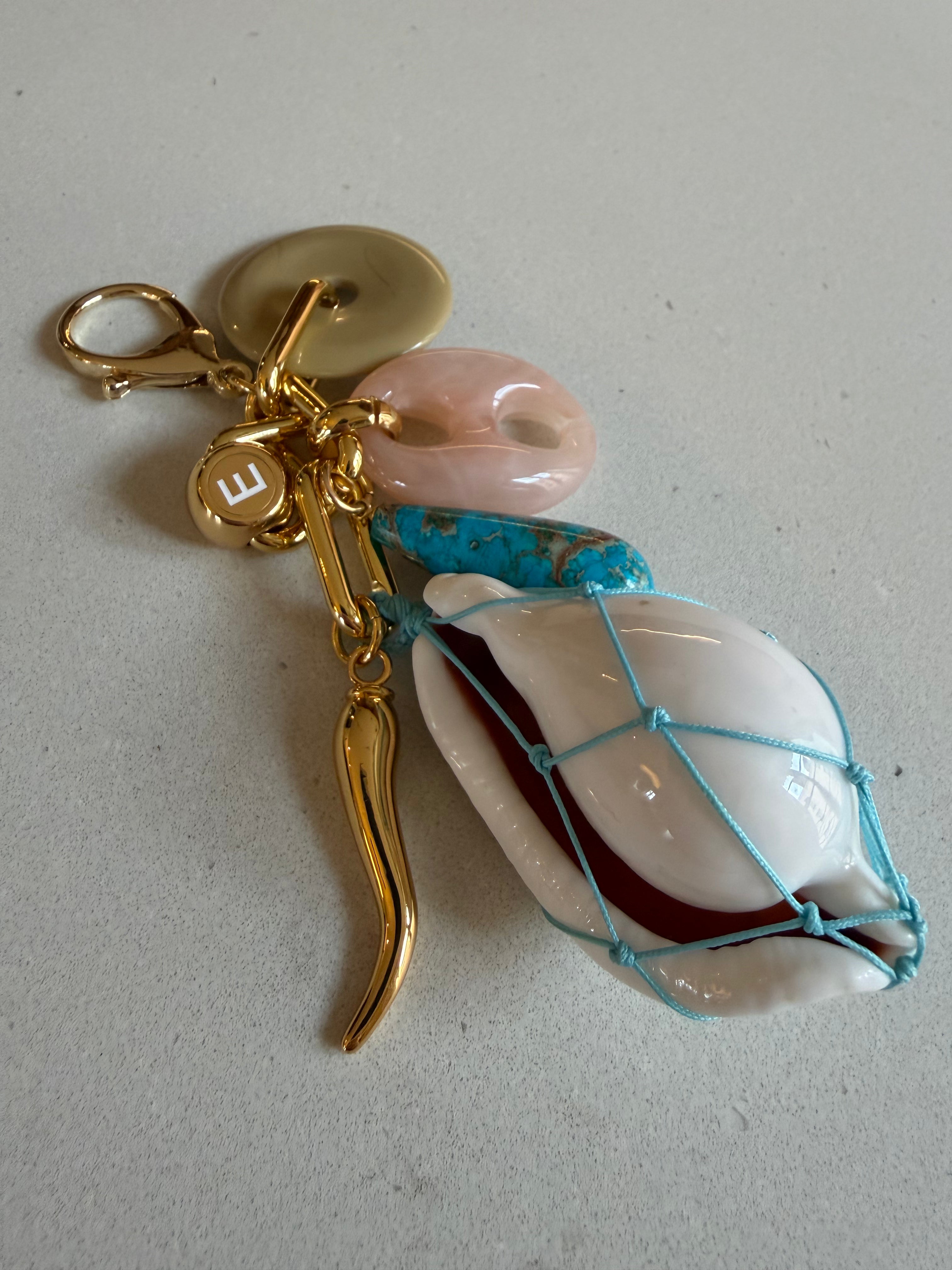 Porte-clés – Charms Coquillage & Turquoise