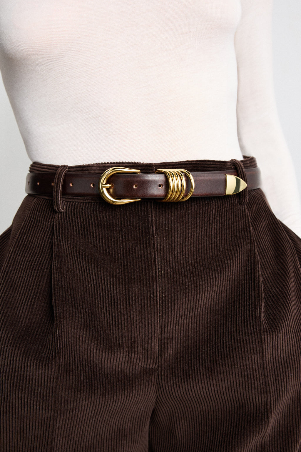 Ceinture Hollyhock - Deep Brown&Gold