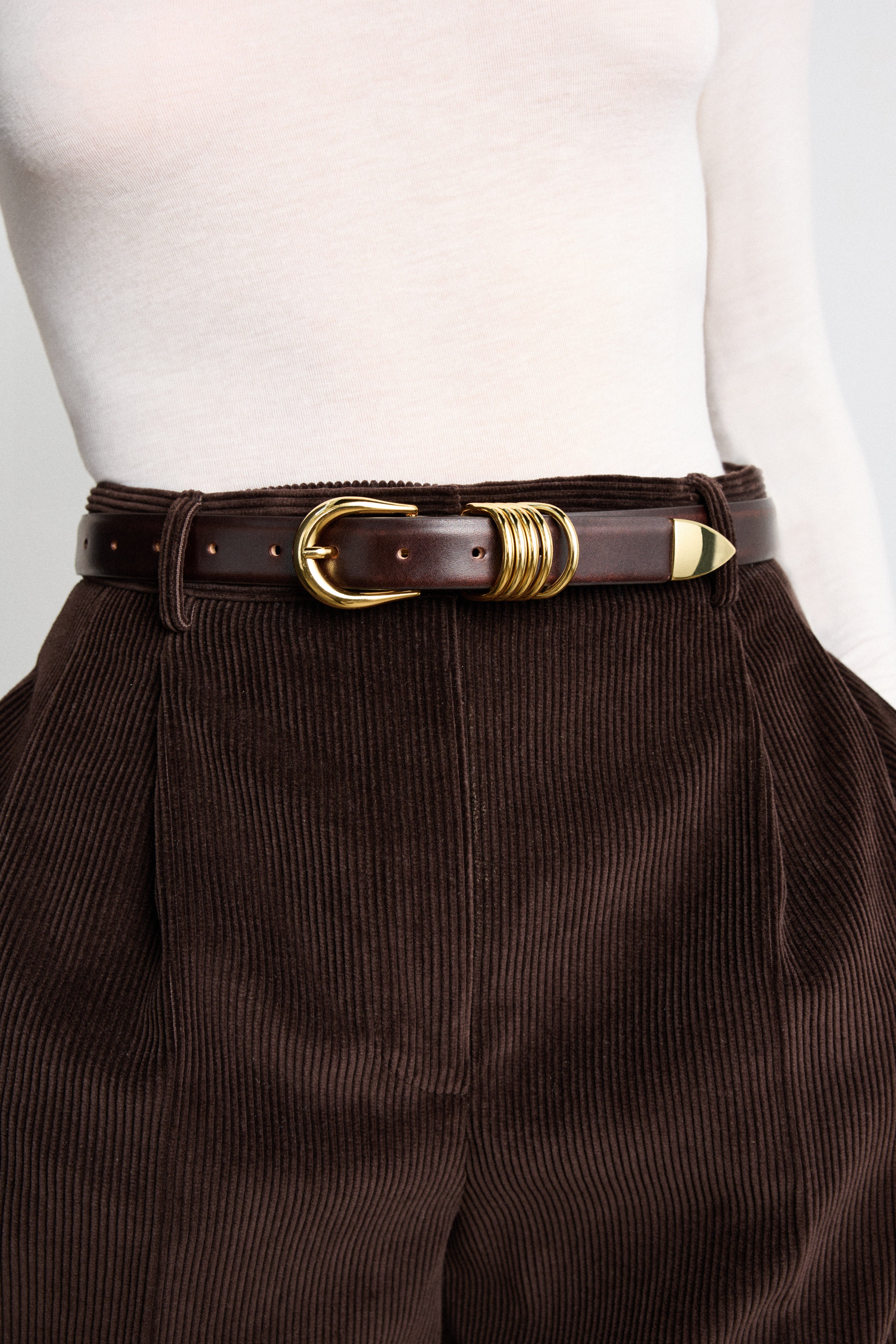 Ceinture Hollyhock - Deep Brown&Gold