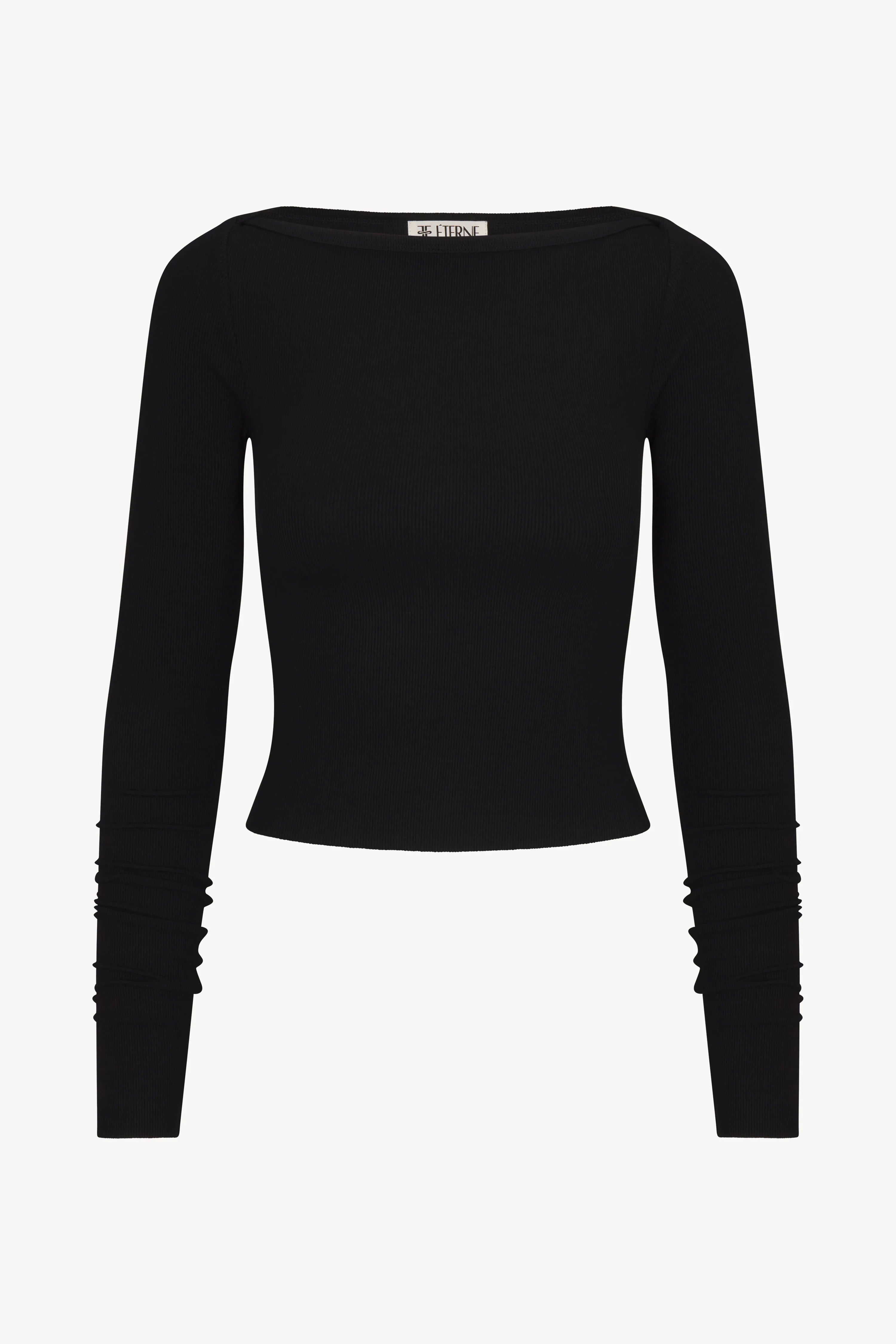 Haut manches longues col bateau - Black