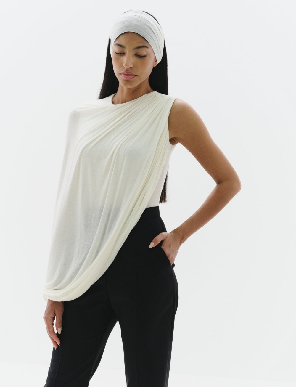 Blouse Lillies Cachemire Mélangé - Off White