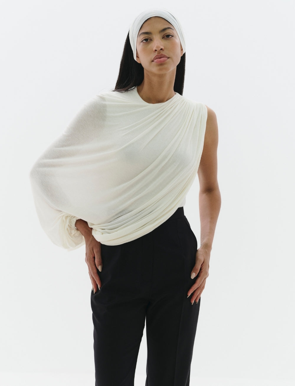 Blouse Lillies Cachemire Mélangé - Off White