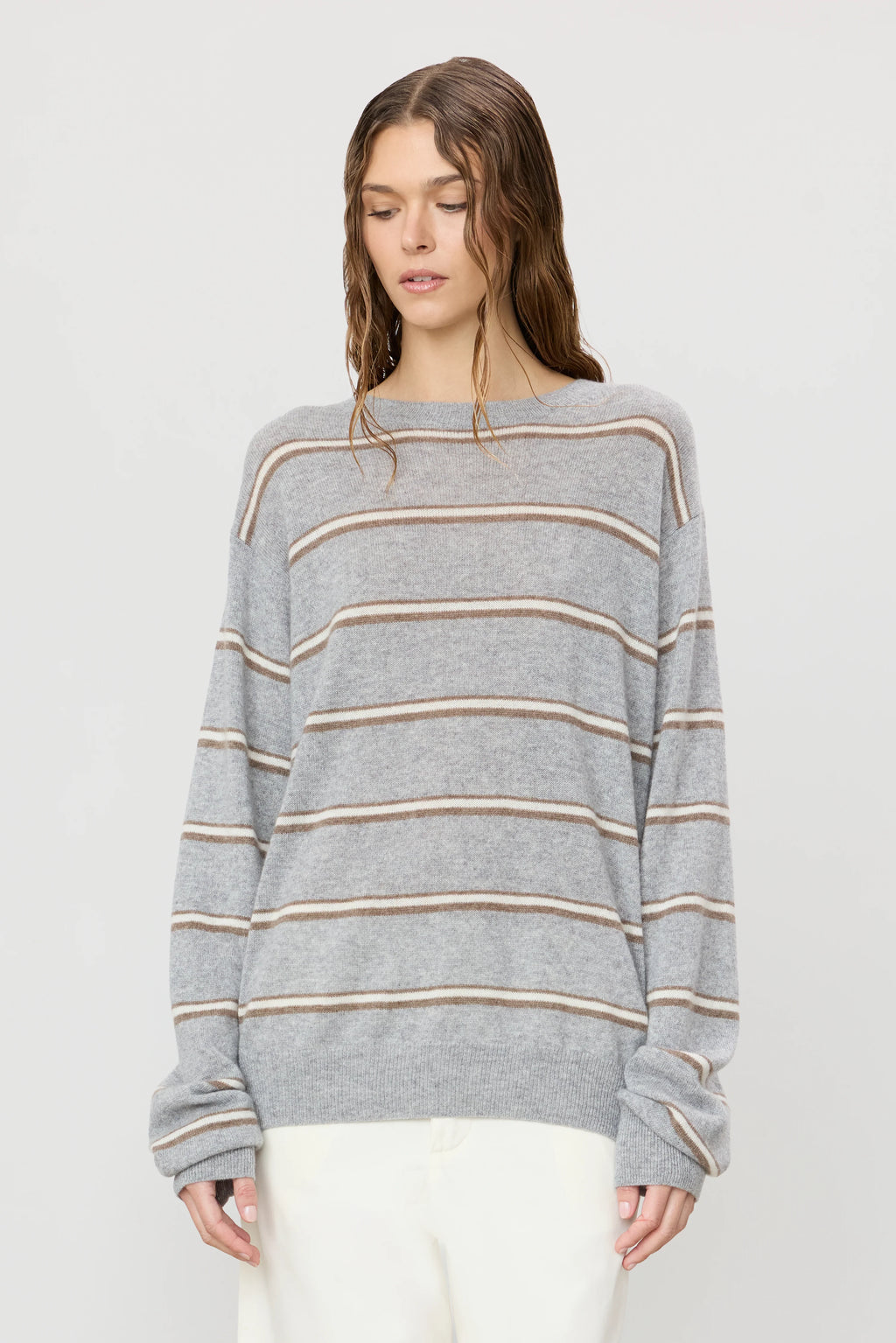 Pull James – Heather Grey Stripe