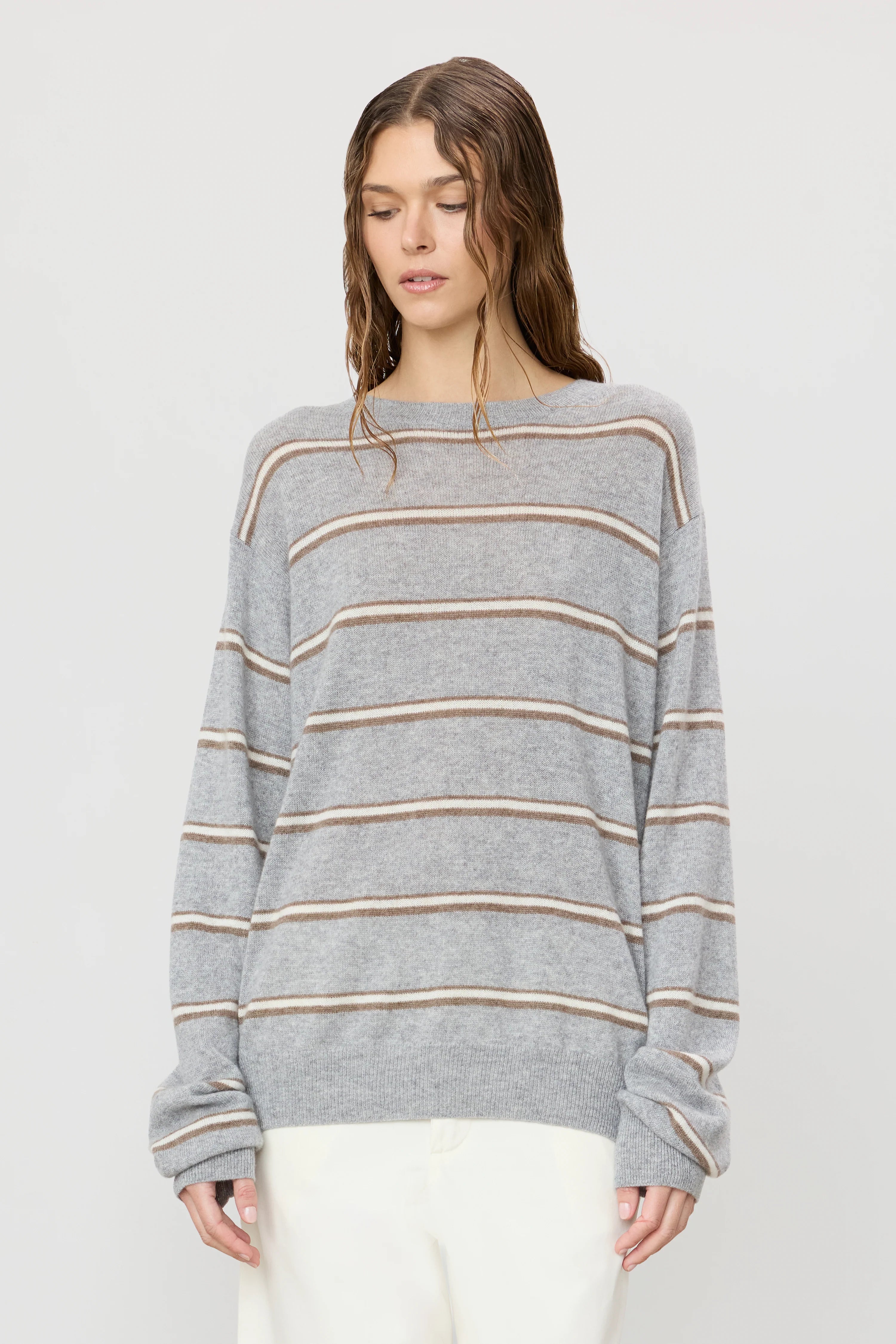 Pull James – Heather Grey Stripe