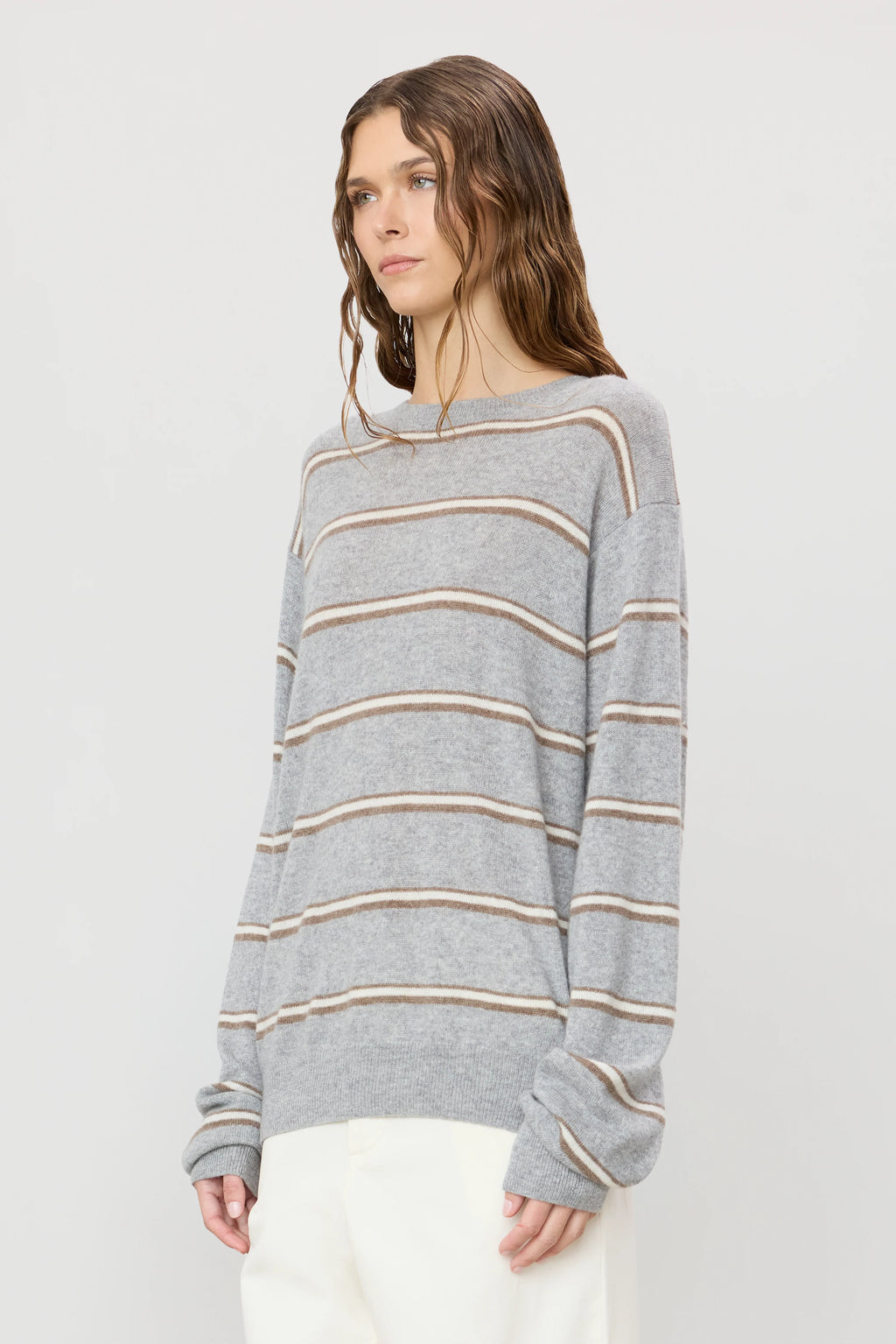 Pull James – Heather Grey Stripe