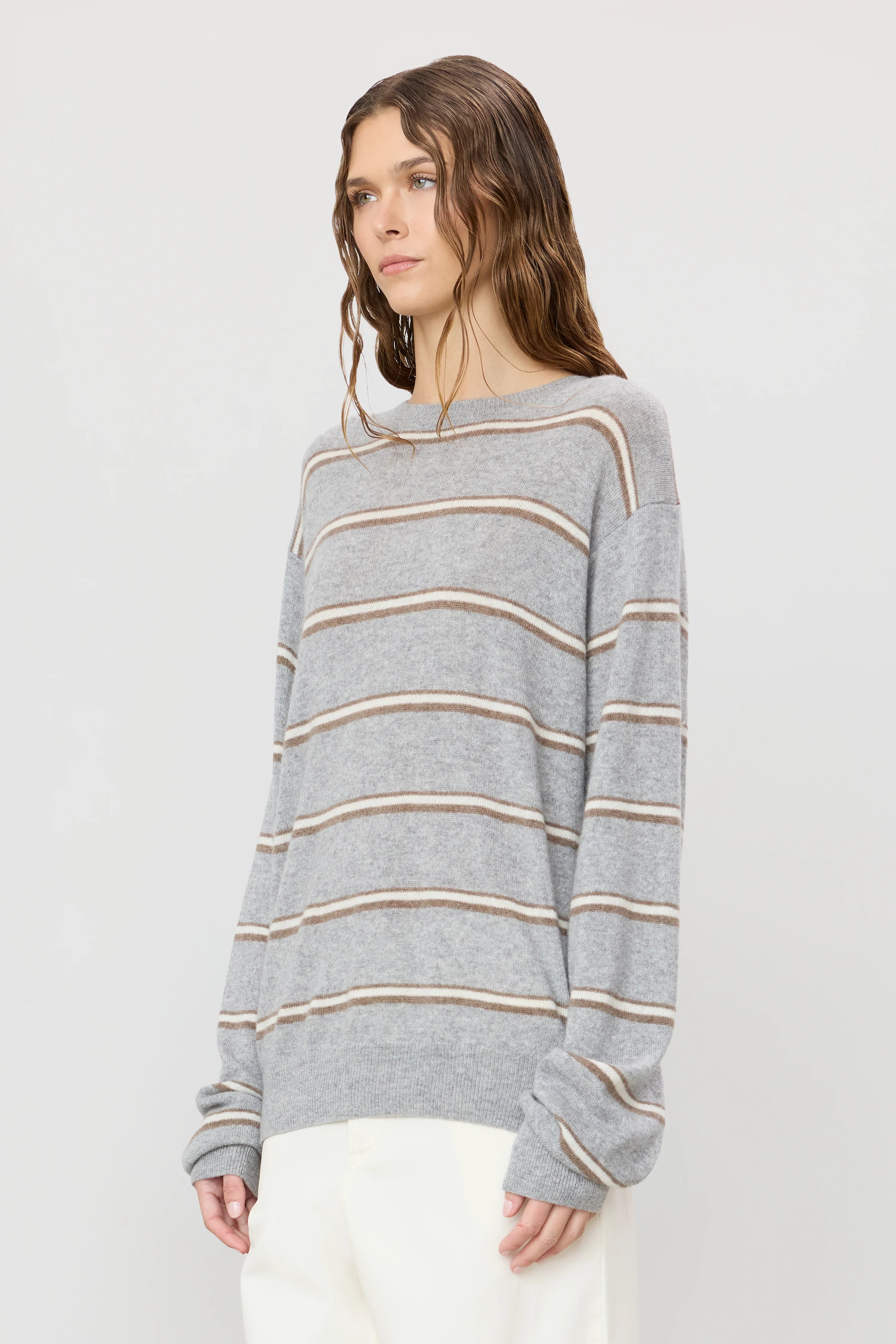 Pull James – Heather Grey Stripe