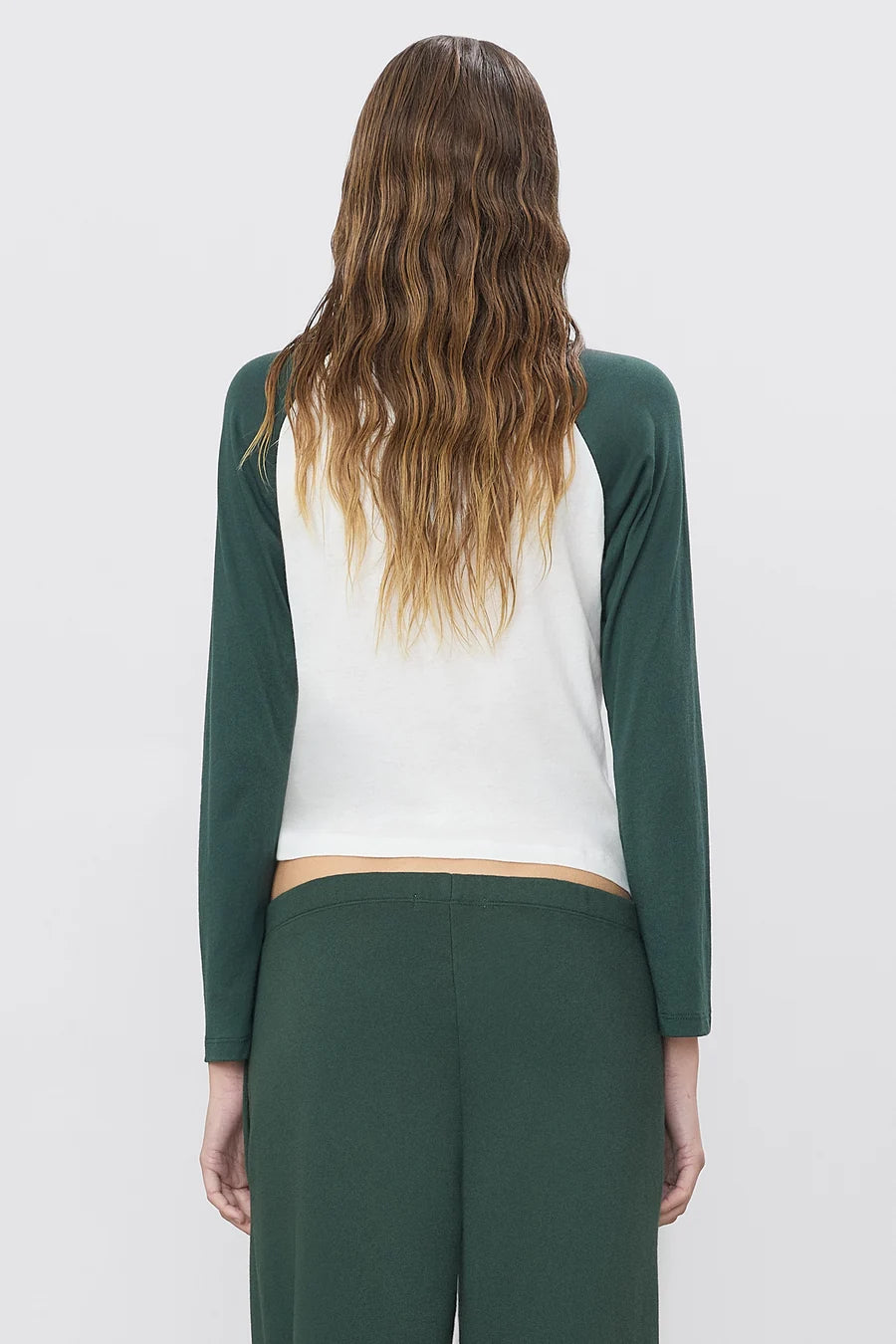 T-shirt Baseball - Ivory / Forest