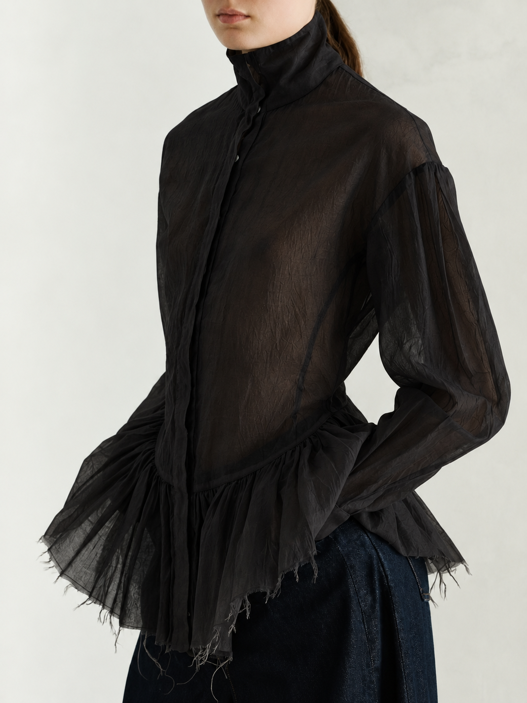 Chemise Elaine en Museline Légère - Noir