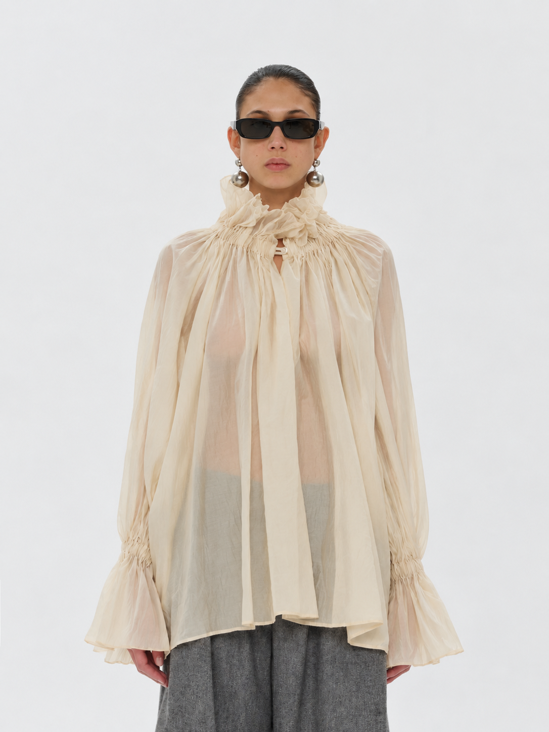 Surchemise Estelle en Mousseline Légère - Cream