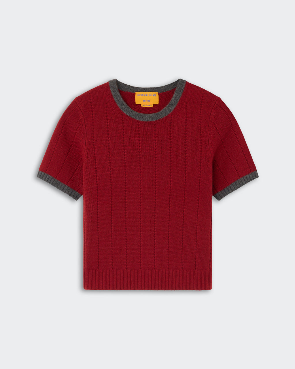 Tee-Shirt Maille Rib Ringer - Carmine Charcoal