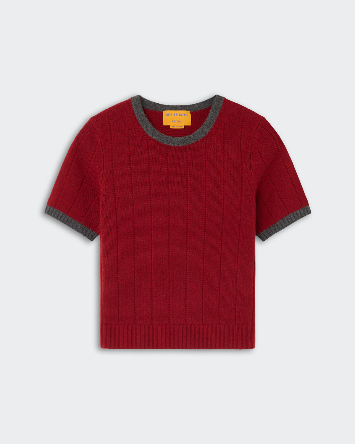 Tee-Shirt Maille Rib Ringer - Carmine Charcoal