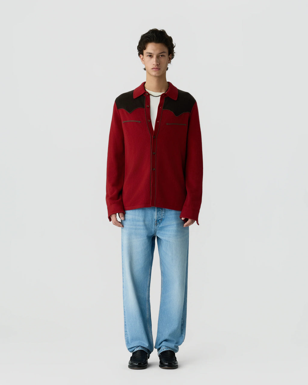 Chemise Western Button Up! - Carmine/BurntCocoa