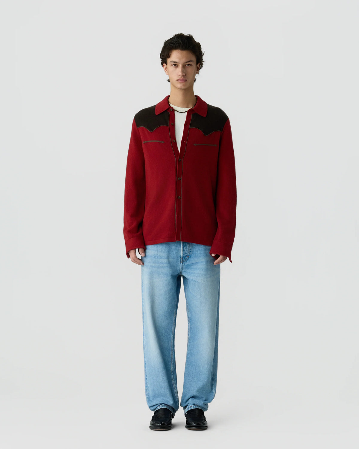 Chemise Western Button Up! - Carmine/BurntCocoa