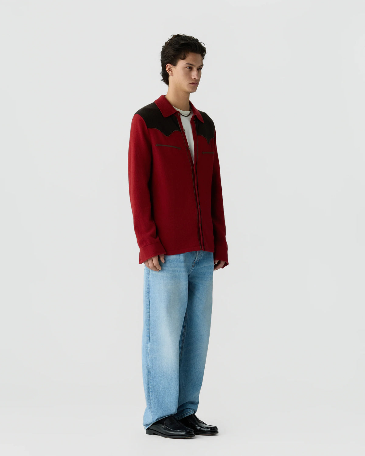 Chemise Western Button Up! - Carmine/BurntCocoa