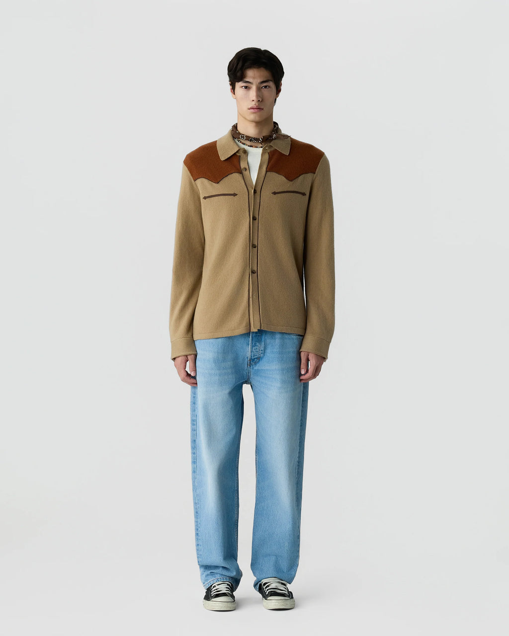 Chemise Western Button Up! - Camel/Burnt Sienna