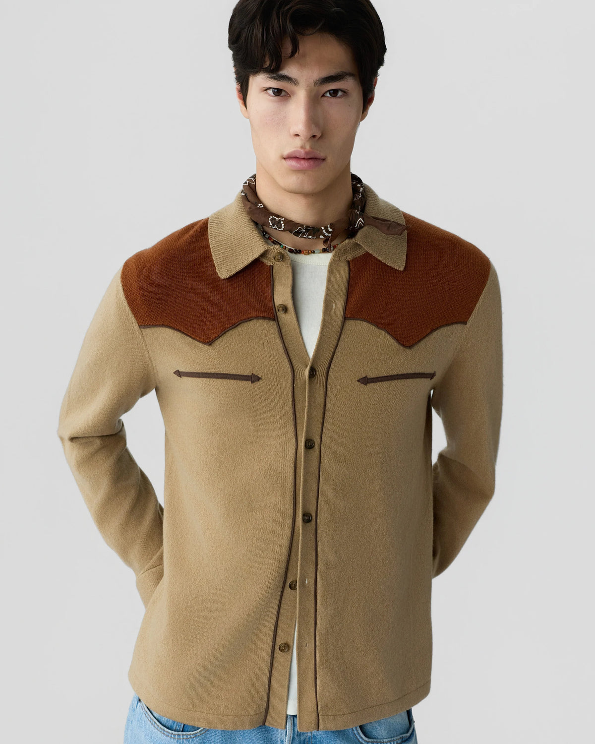 Chemise Western Button Up! - Camel/Burnt Sienna