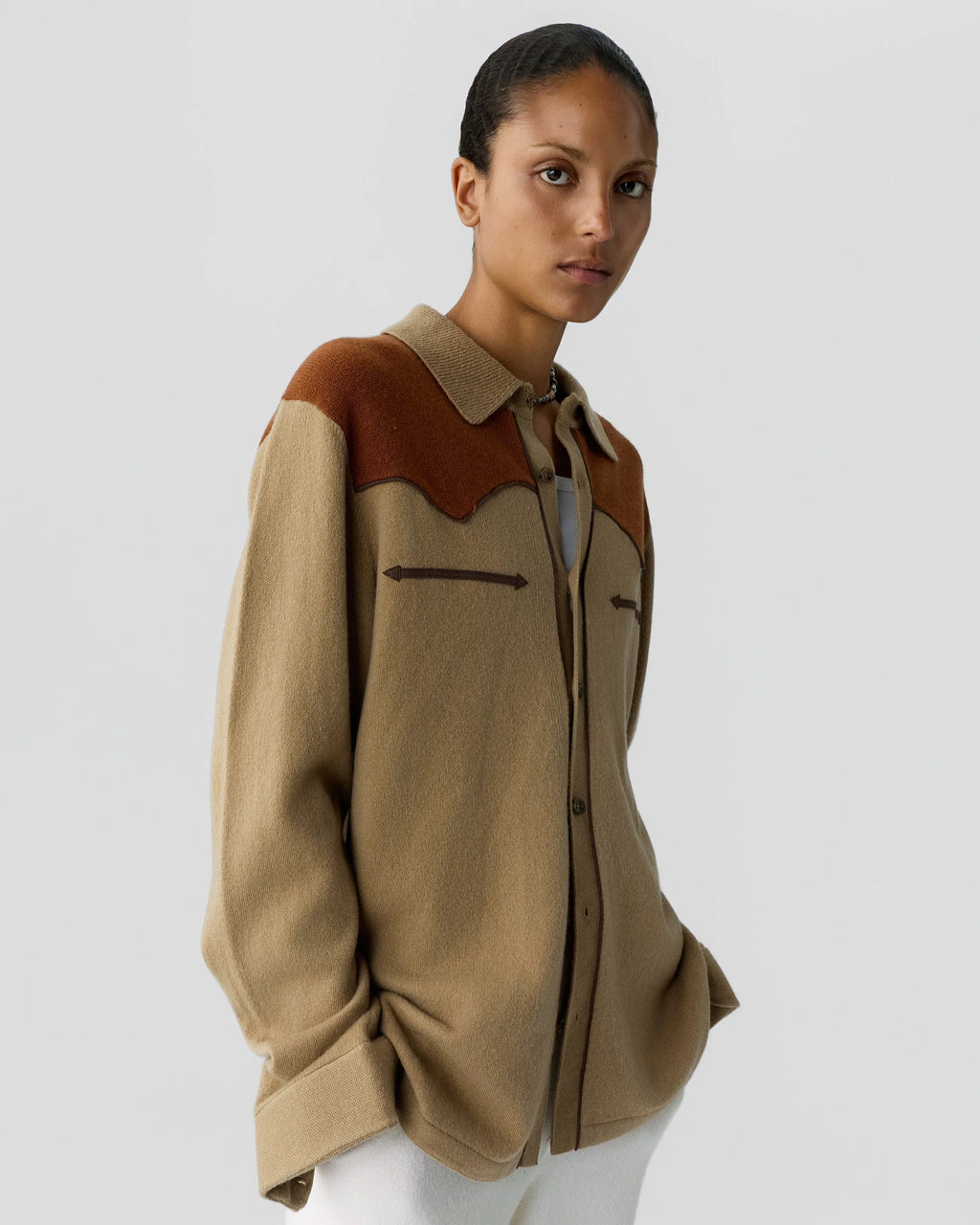 Chemise Western Button Up! - Camel/Burnt Sienna