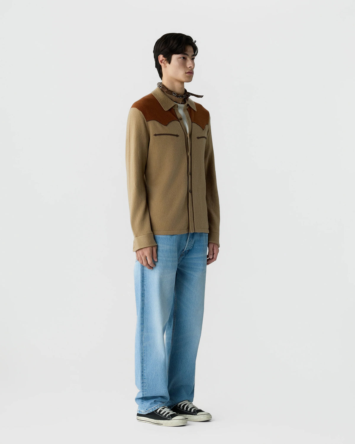 Chemise Western Button Up! - Camel/Burnt Sienna