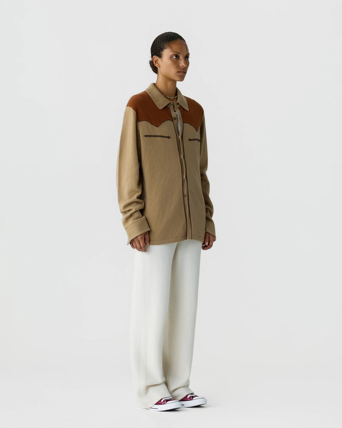 Chemise Western Button Up! - Camel/Burnt Sienna