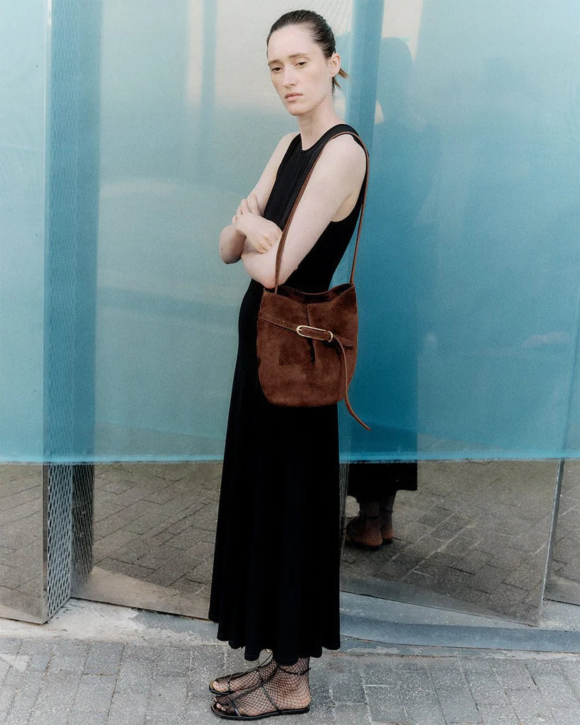 Sac Belted Bucket - Suede Dark Brown