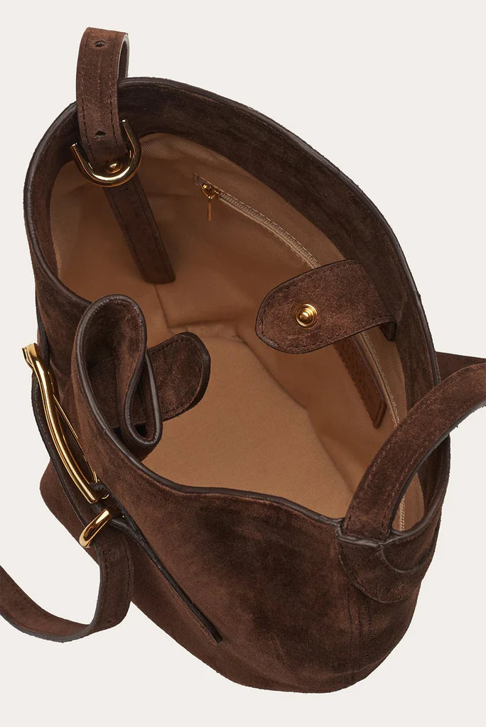 Sac Belted Bucket - Suede Dark Brown