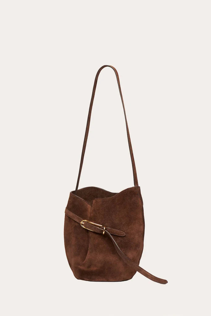 Sac Belted Bucket - Suede Dark Brown