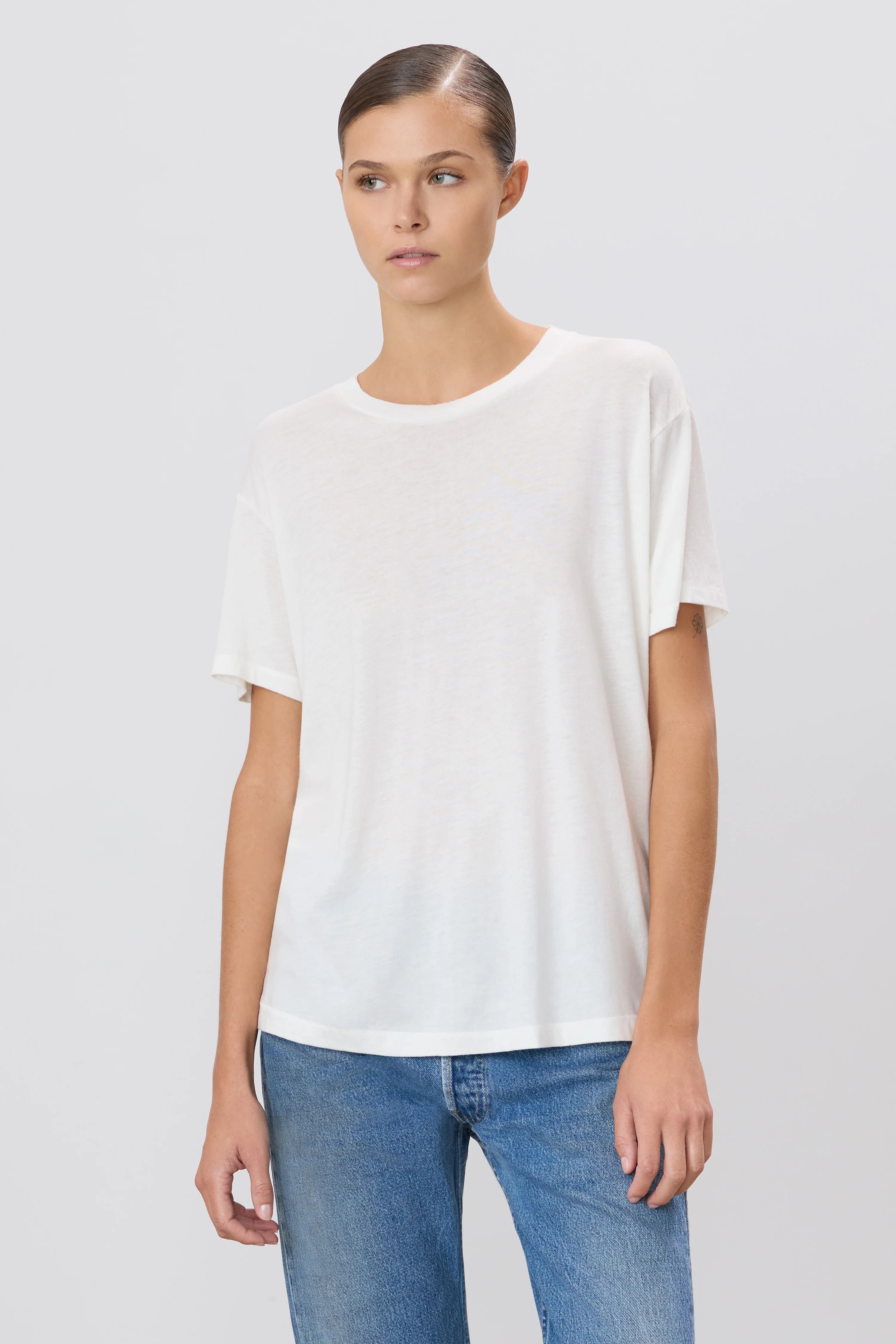 T‑shirt Boyfriend à manches courtes – Ivory
