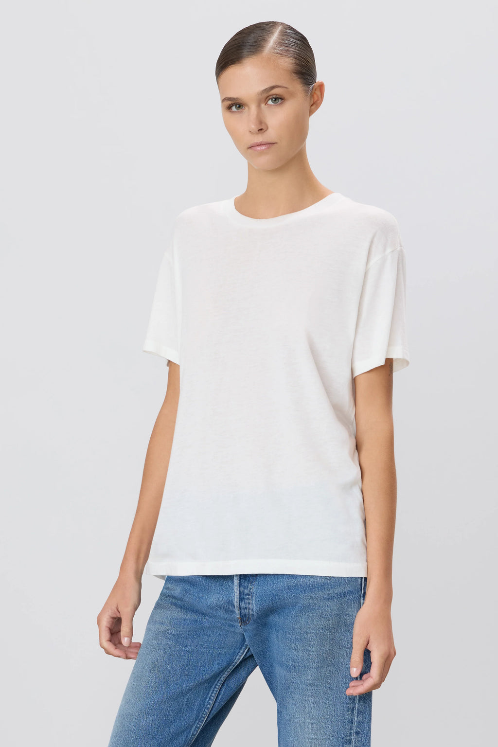 T‑shirt Boyfriend à manches courtes – Ivory