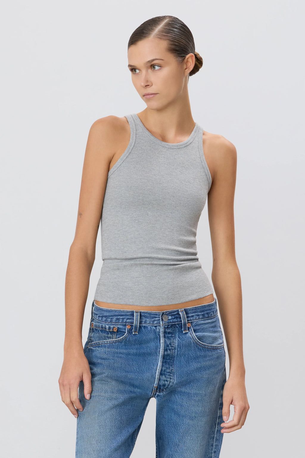 Débardeur à col montant – Heather Grey
