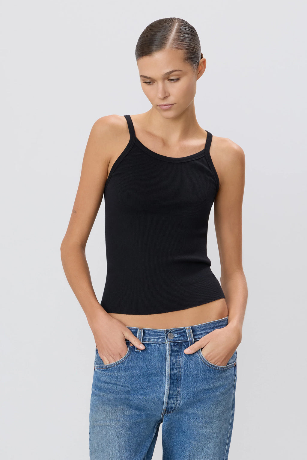 Débardeur côtelé Chloe – Black