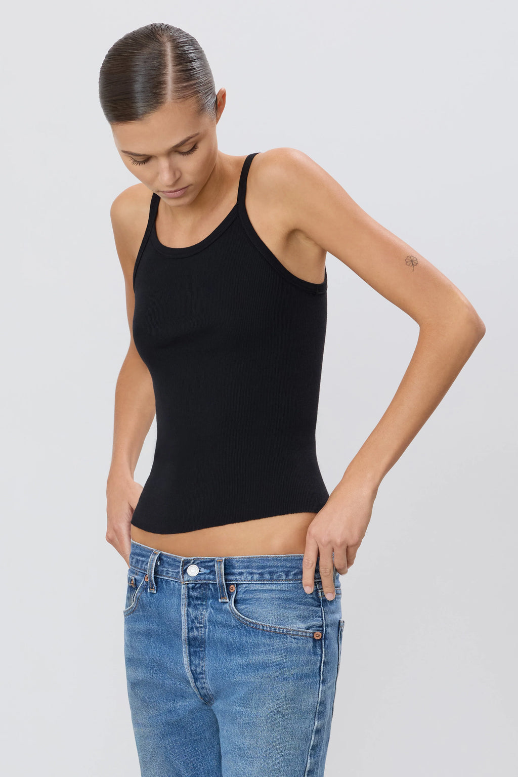 Débardeur côtelé Chloe – Black