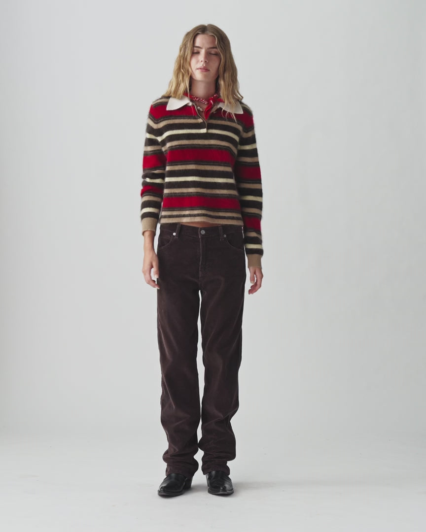 Pull Grizzly Cropped Rugby - Carmine Combo