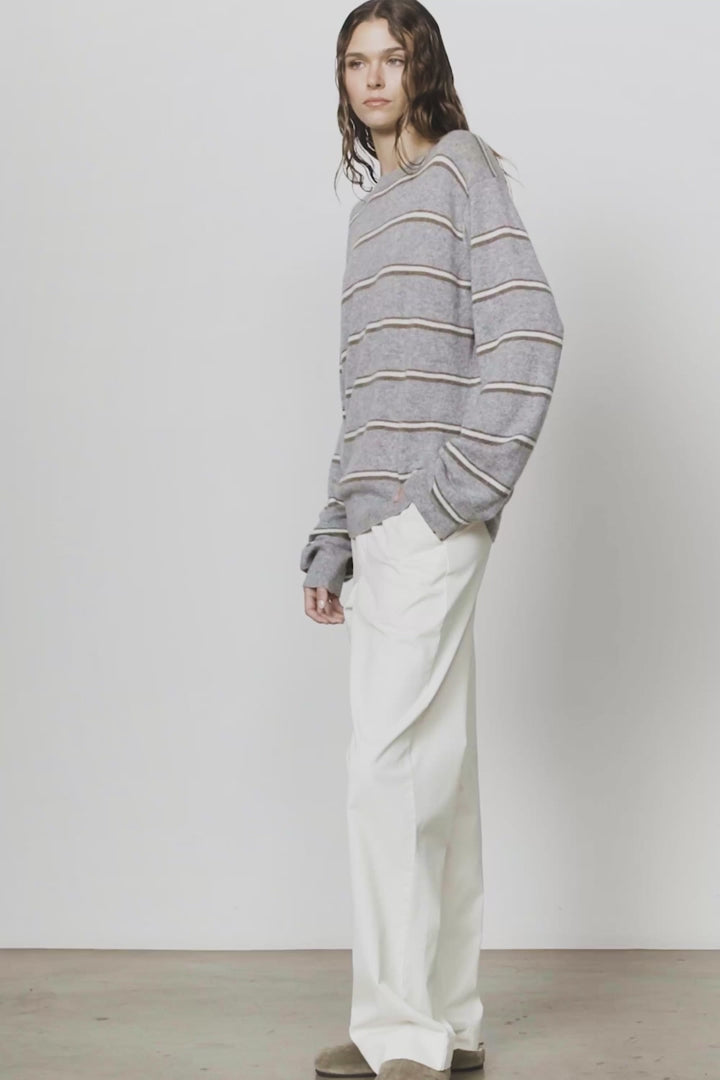 Pull James – Heather Grey Stripe