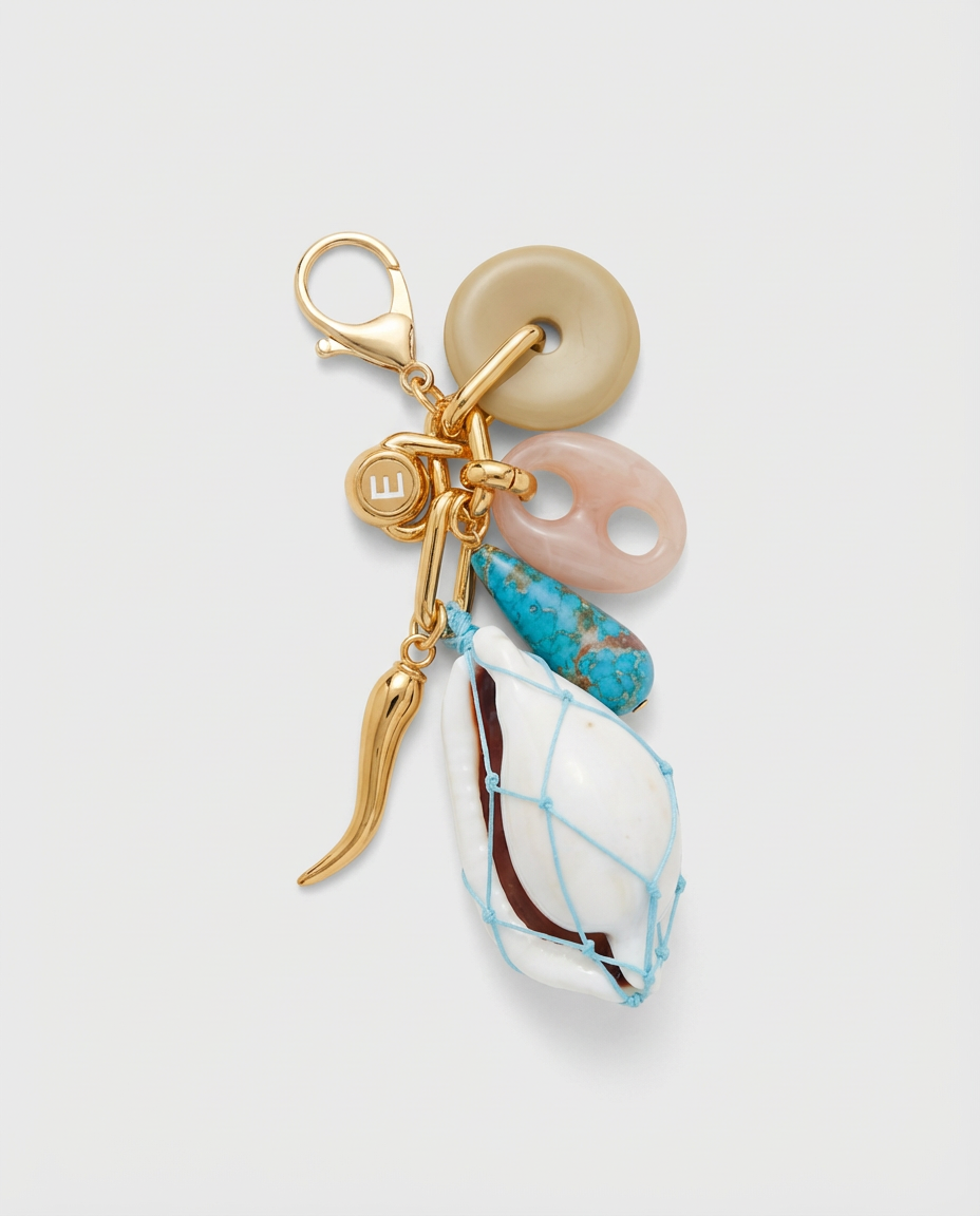 Porte-clés – Charms Coquillage & Turquoise