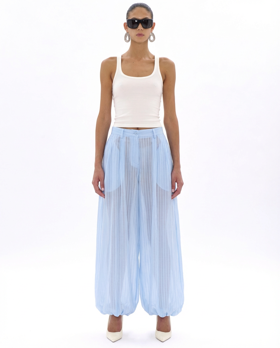 Pantalon Dilan Rayé - Light Blue