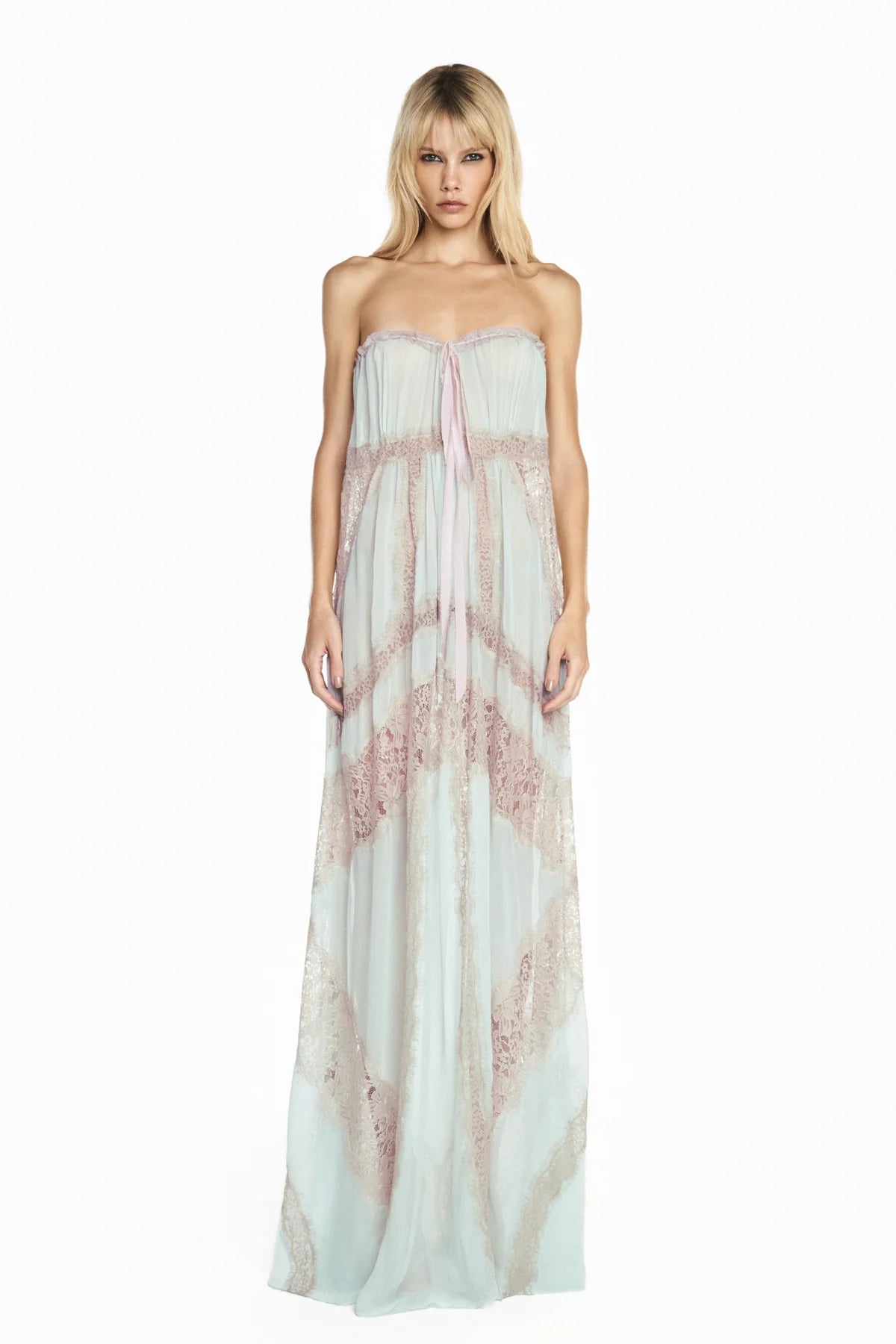 Robe Longue Chiffon Vert Sauge
