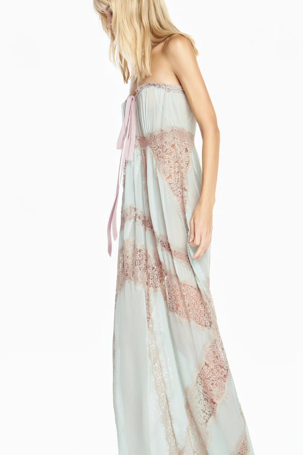 Robe Longue Chiffon Vert Sauge