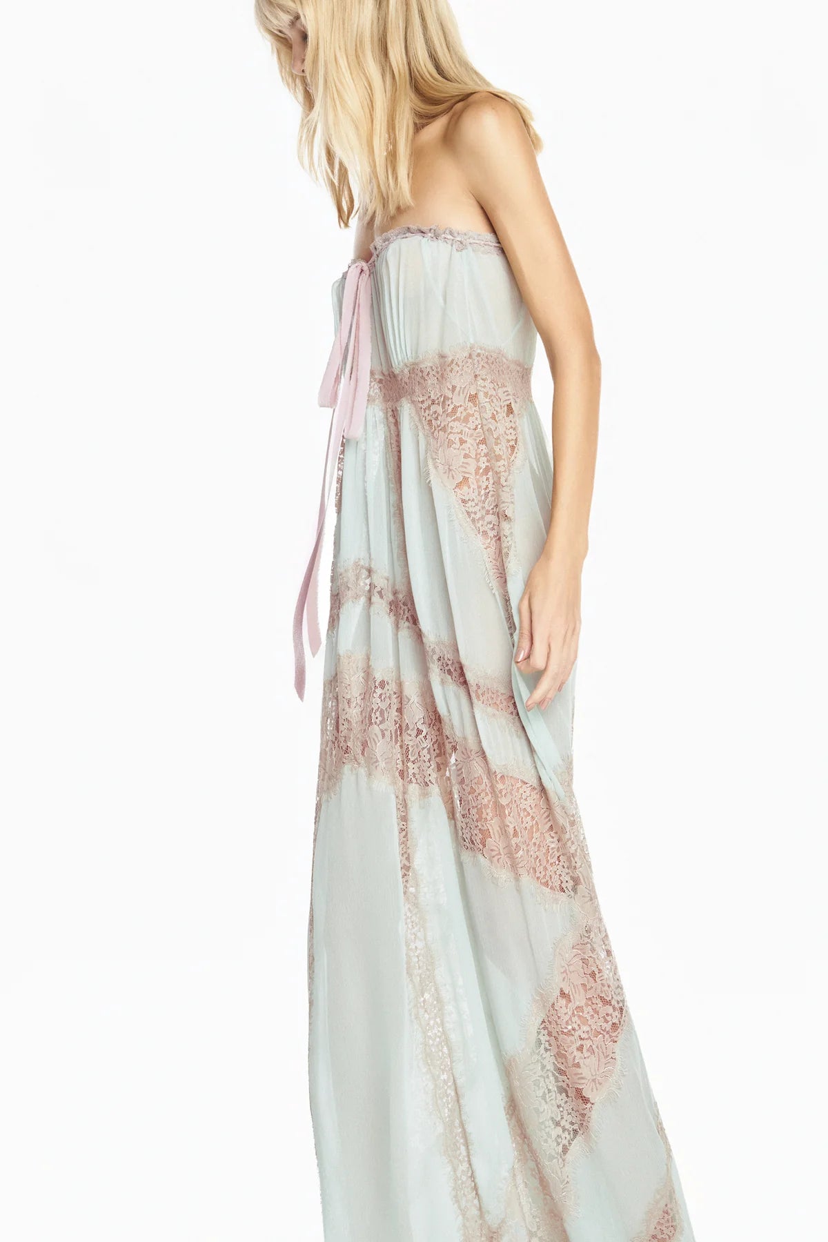 Robe Longue Chiffon Vert Sauge