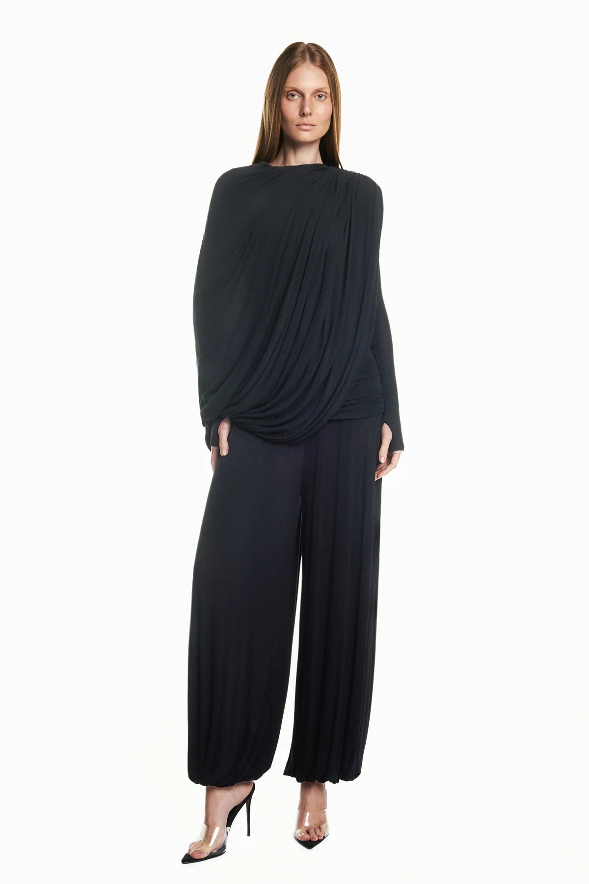Pantalon Drapé Noir