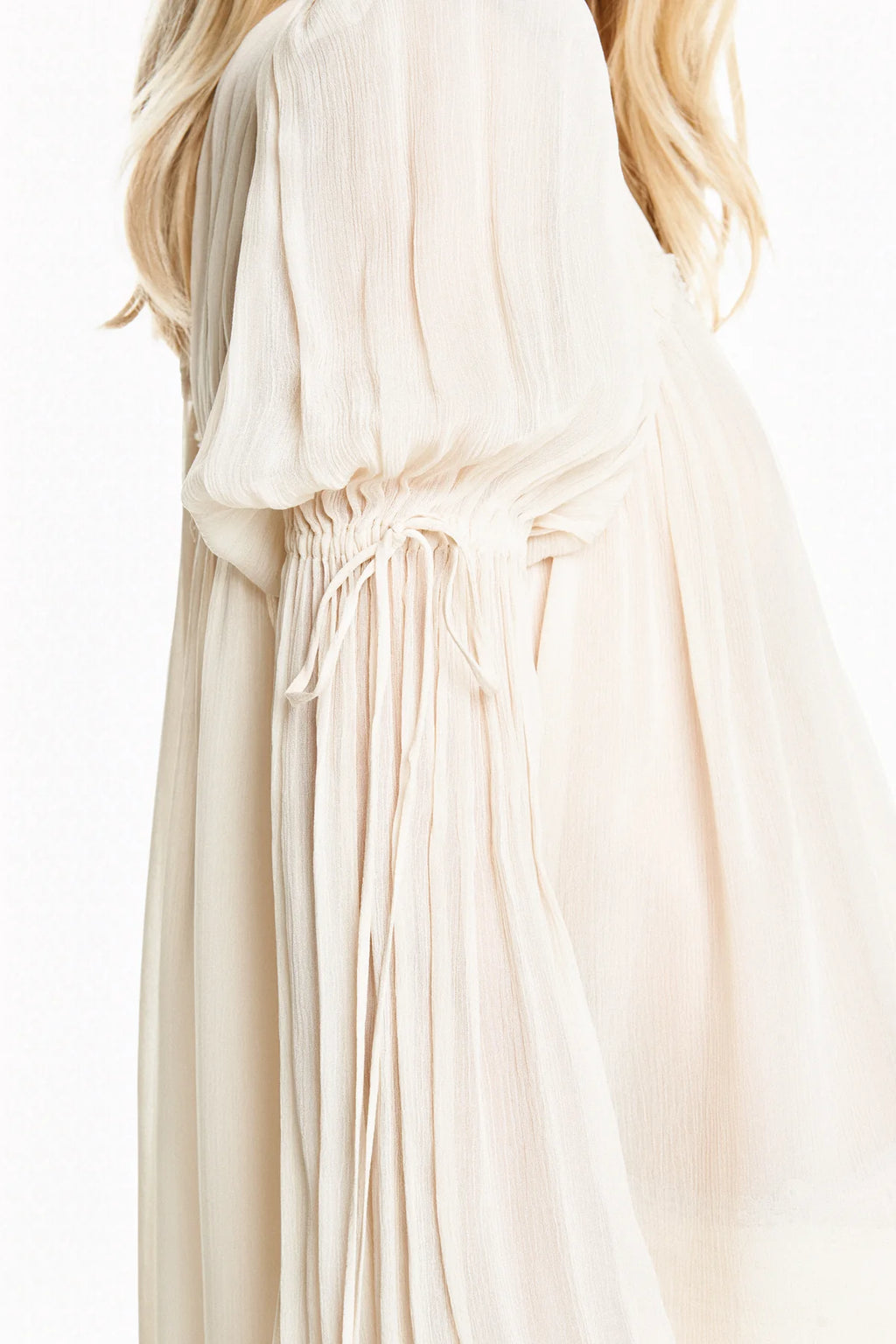 Blouse Drapée en Chiffon Sable